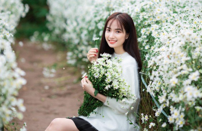Hot girl Nam Định đẹp ‘tựa nắng mai’ giữa vườn hoa báo đông ảnh 7