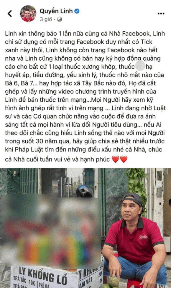 MC Quyền Linh phủ nhận PR sản phẩm kém chất lượng, nhờ luôn pháp luật vào cuộc - Hình 1