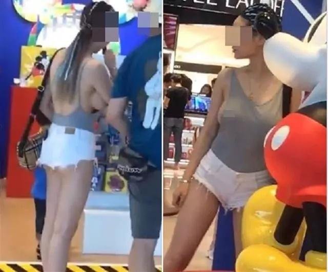 Chị gái ăn mặc trên đông dưới thả rông đi khắp chợ-5