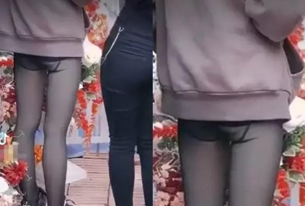 Chị gái ăn mặc trên đông dưới thả rông đi khắp chợ-4