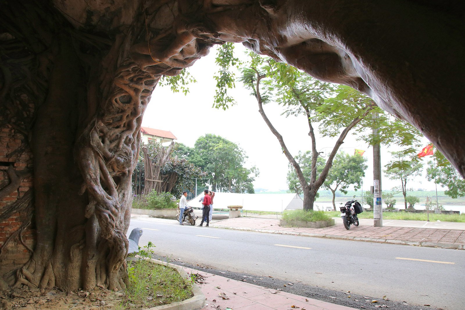 Những "kiệt tác" cổng làng có một không hai từ rễ cây độc đáo ở làng quê Bắc Bộ - Ảnh 10. Những "kiệt tác" cổng làng có một không hai từ rễ cây độc đáo ở làng quê Bắc Bộ - Ảnh 10.
