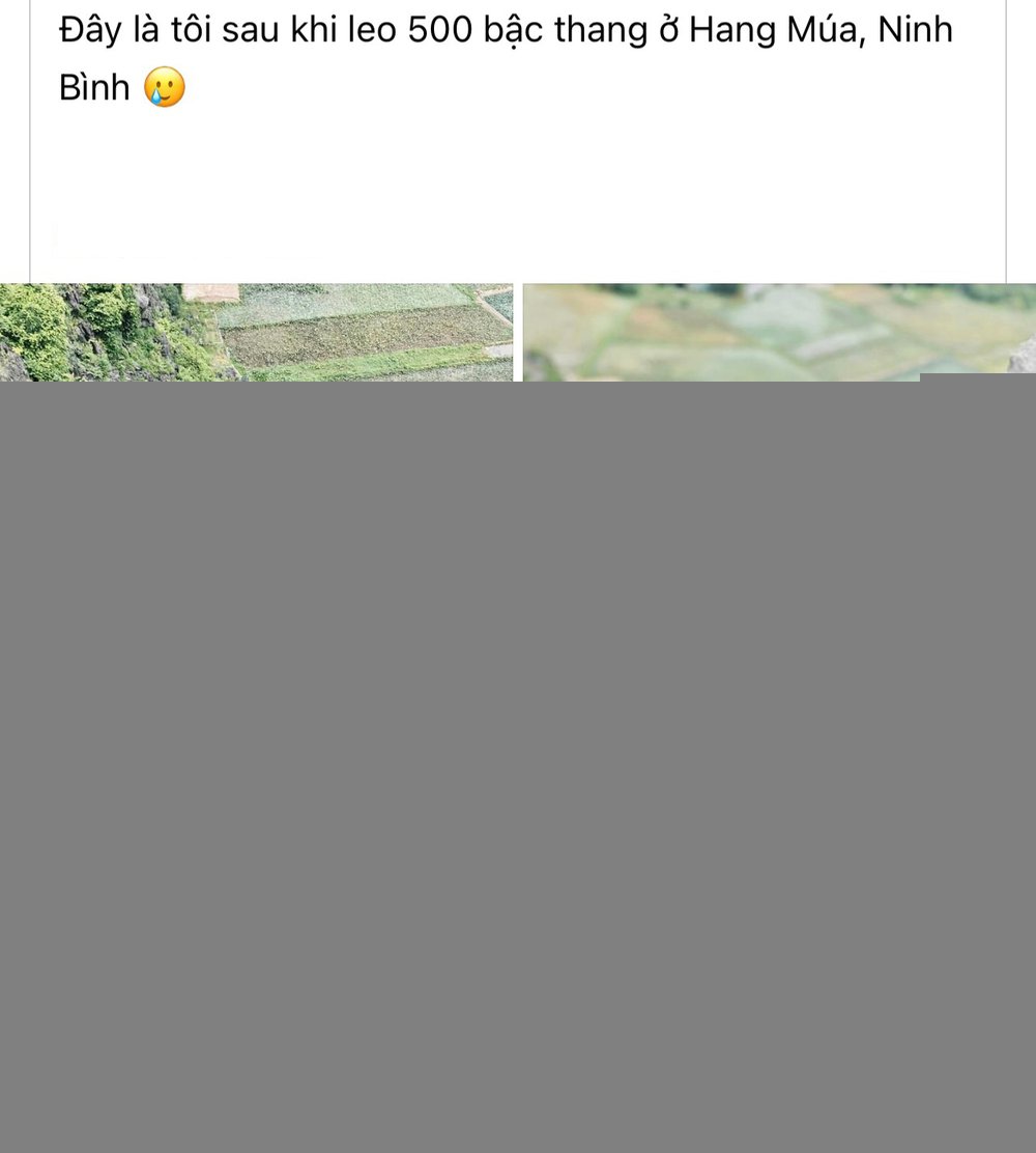  Ngay cả thời tiết nắng ráo đi Ninh Bình leo núi cũng là một vấn đề nan giải bởi phải vượt qua 500 bậc đá cao. (Ảnh: Chụp màn hình FB V.V.H)