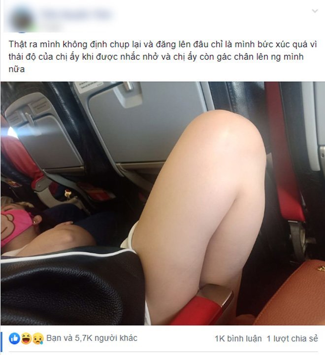 Cô gái trẻ hồn nhiên nằm ngửa trên máy bay, khi bị nhắc nhở còn tỏ thái độ - 1