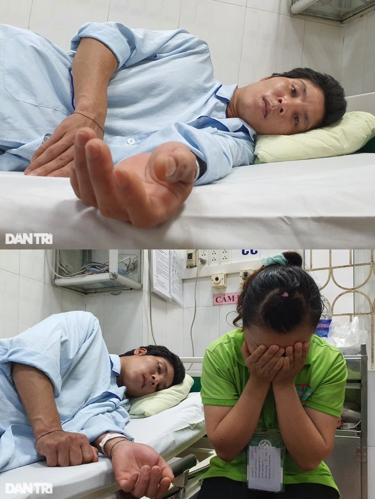  Người đàn ông bị bệnh hiểm nghèo nhưng không có tiền chữa. (Ảnh: Dân Trí)